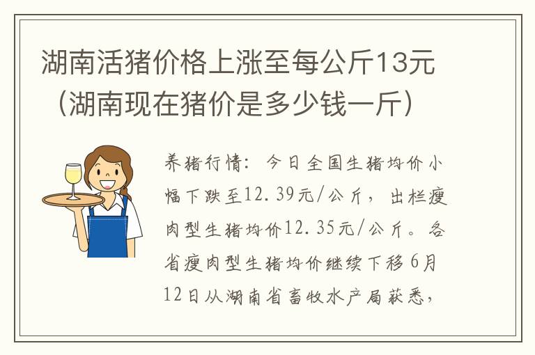 湖南活猪价格上涨至每公斤13元（湖南现在猪价是多少钱一斤）