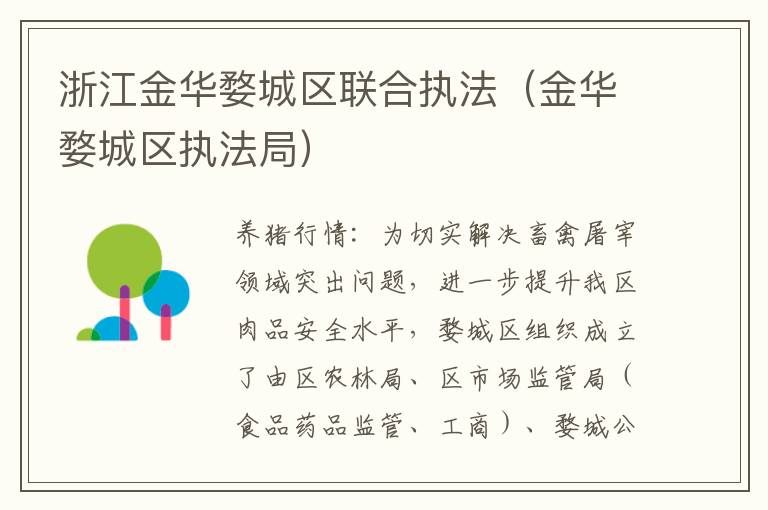 浙江金华婺城区联合执法（金华婺城区执法局）