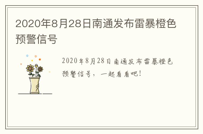 2020年8月28日南通发布雷暴橙色预警信号