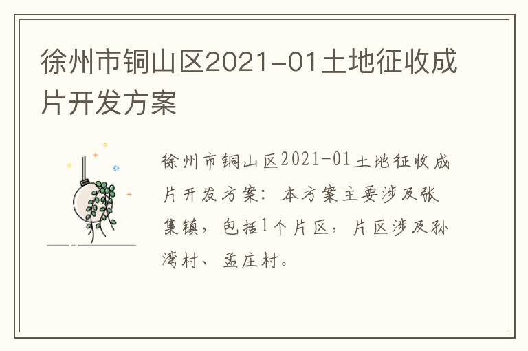 徐州市铜山区2021-01土地征收成片开发方案