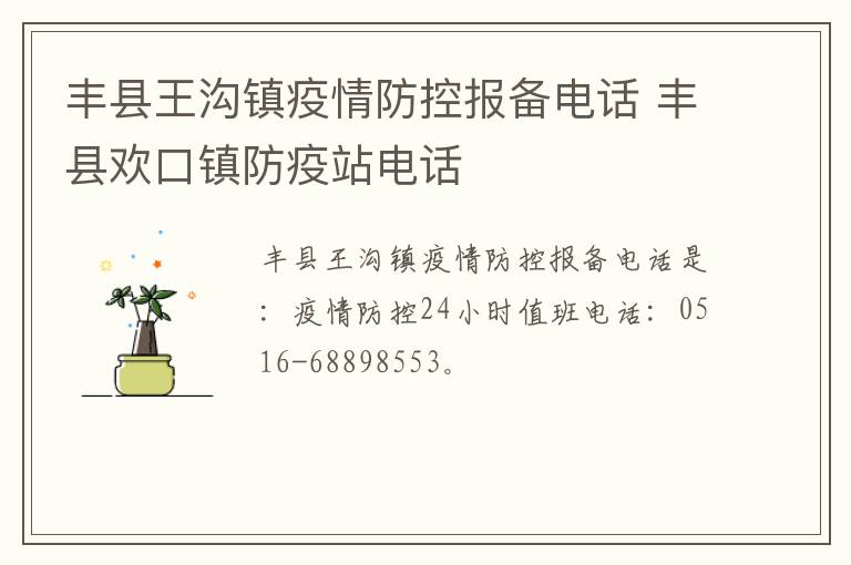 丰县王沟镇疫情防控报备电话 丰县欢口镇防疫站电话