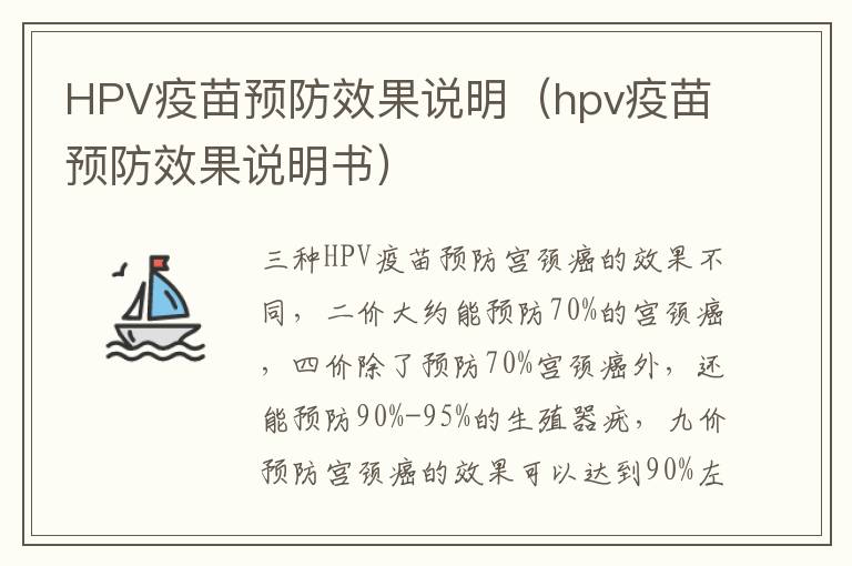HPV疫苗预防效果说明（hpv疫苗预防效果说明书）