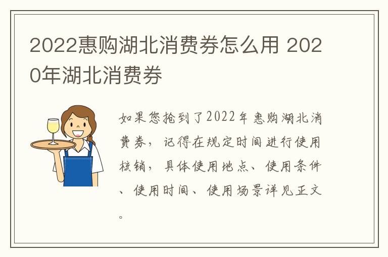 2022惠购湖北消费券怎么用 2020年湖北消费券