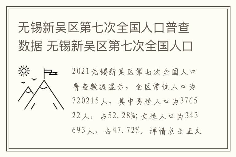 无锡新吴区第七次全国人口普查数据 无锡新吴区第七次全国人口普查数据统计