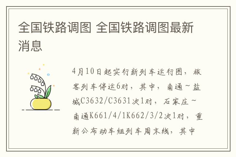 全国铁路调图 全国铁路调图最新消息