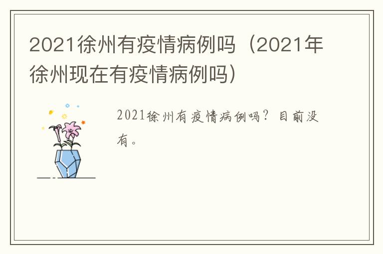2021徐州有疫情病例吗（2021年徐州现在有疫情病例吗）