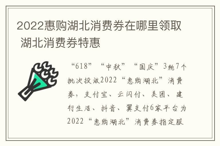 2022惠购湖北消费券在哪里领取 湖北消费券特惠
