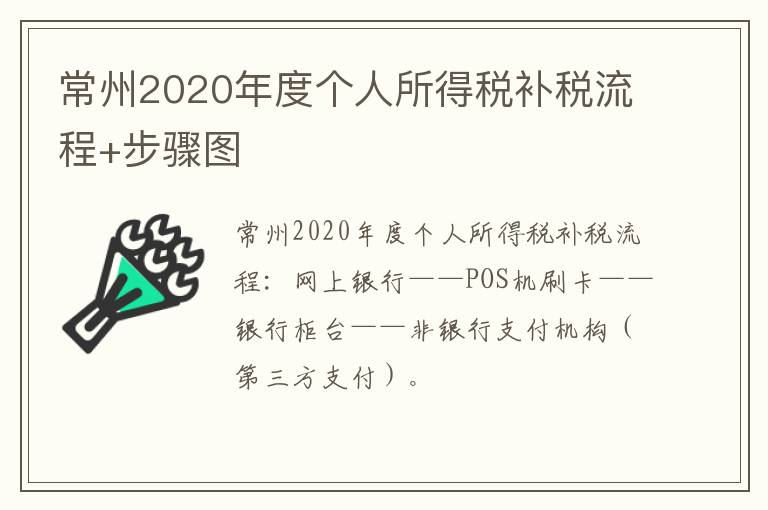 常州2020年度个人所得税补税流程+步骤图