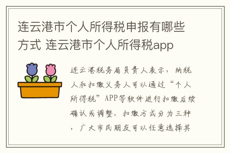 连云港市个人所得税申报有哪些方式 连云港市个人所得税app