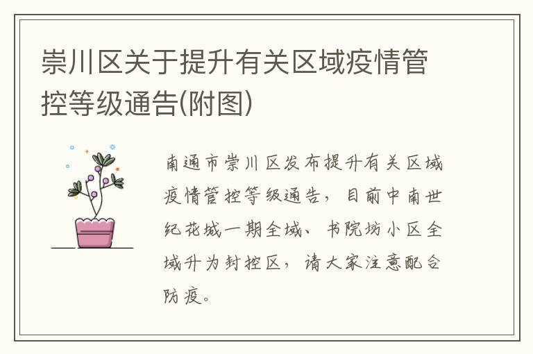 崇川区关于提升有关区域疫情管控等级通告(附图)