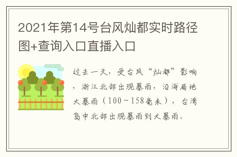 2021年第14号台风灿都实时路径图+查询入口直播入口