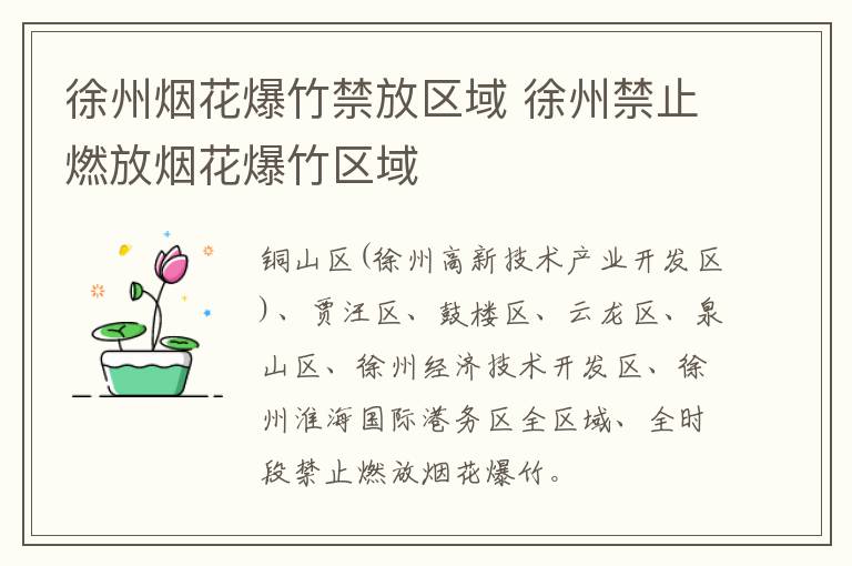 徐州烟花爆竹禁放区域 徐州禁止燃放烟花爆竹区域