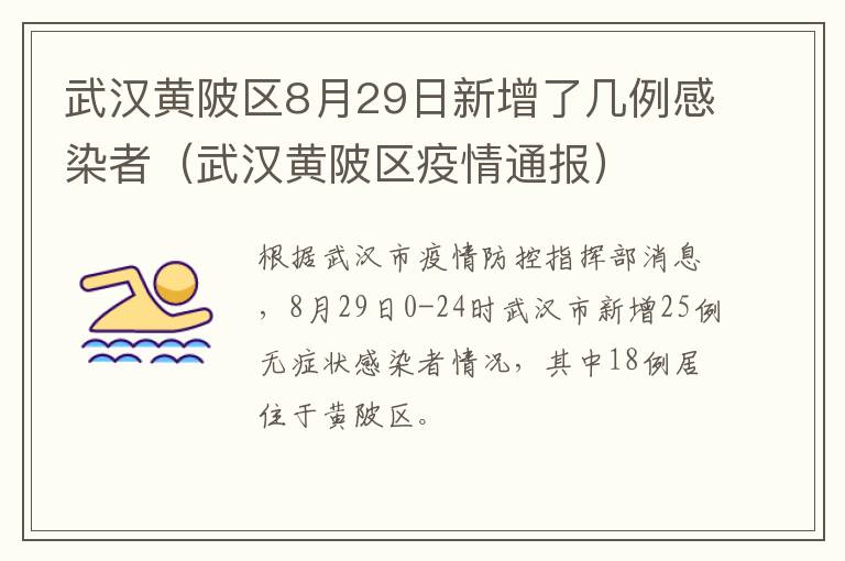 武汉黄陂区8月29日新增了几例感染者（武汉黄陂区疫情通报）