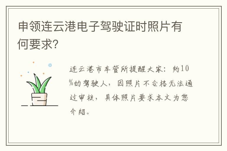 申领连云港电子驾驶证时照片有何要求？