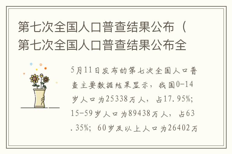 第七次全国人口普查结果公布（第七次全国人口普查结果公布全国人口突破多少亿）