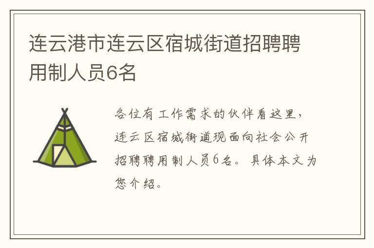 连云港市连云区宿城街道招聘聘用制人员6名