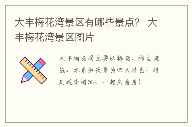 大丰梅花湾景区有哪些景点？ 大丰梅花湾景区图片
