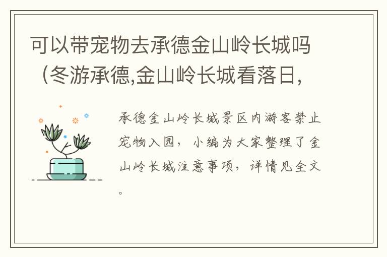可以带宠物去承德金山岭长城吗（冬游承德,金山岭长城看落日,壮观雄浑堪比八达岭）