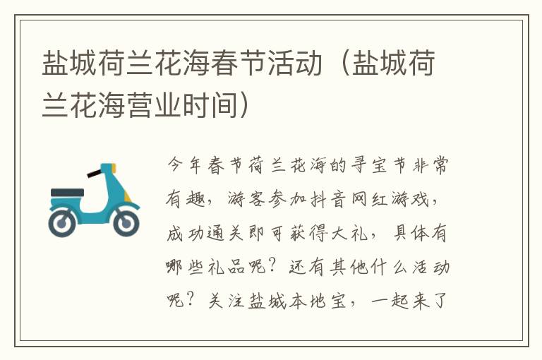 盐城荷兰花海春节活动（盐城荷兰花海营业时间）