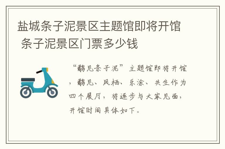盐城条子泥景区主题馆即将开馆 条子泥景区门票多少钱
