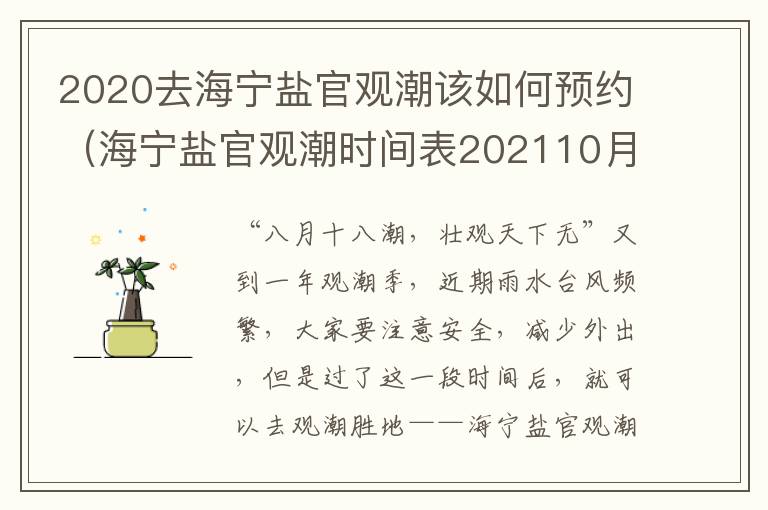 2020去海宁盐官观潮该如何预约（海宁盐官观潮时间表202110月）