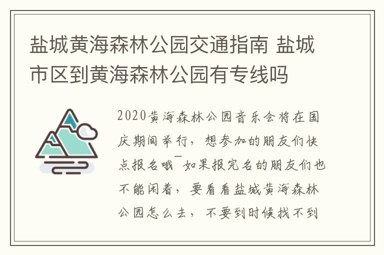 盐城黄海森林公园交通指南 盐城市区到黄海森林公园有专线吗