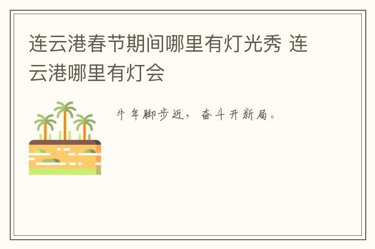 连云港春节期间哪里有灯光秀 连云港哪里有灯会