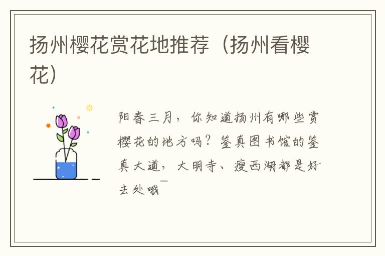 扬州樱花赏花地推荐（扬州看樱花）