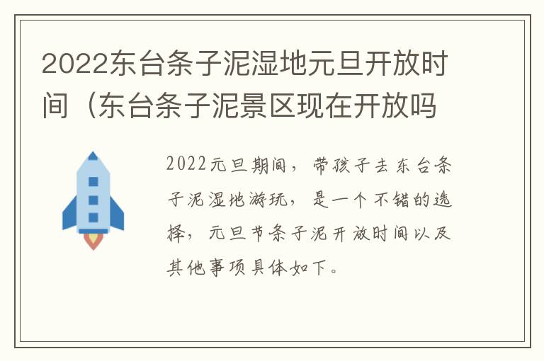 2022东台条子泥湿地元旦开放时间（东台条子泥景区现在开放吗）
