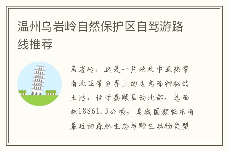 温州乌岩岭自然保护区自驾游路线推荐