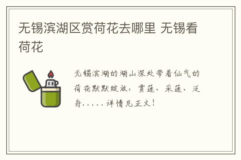 无锡滨湖区赏荷花去哪里 无锡看荷花